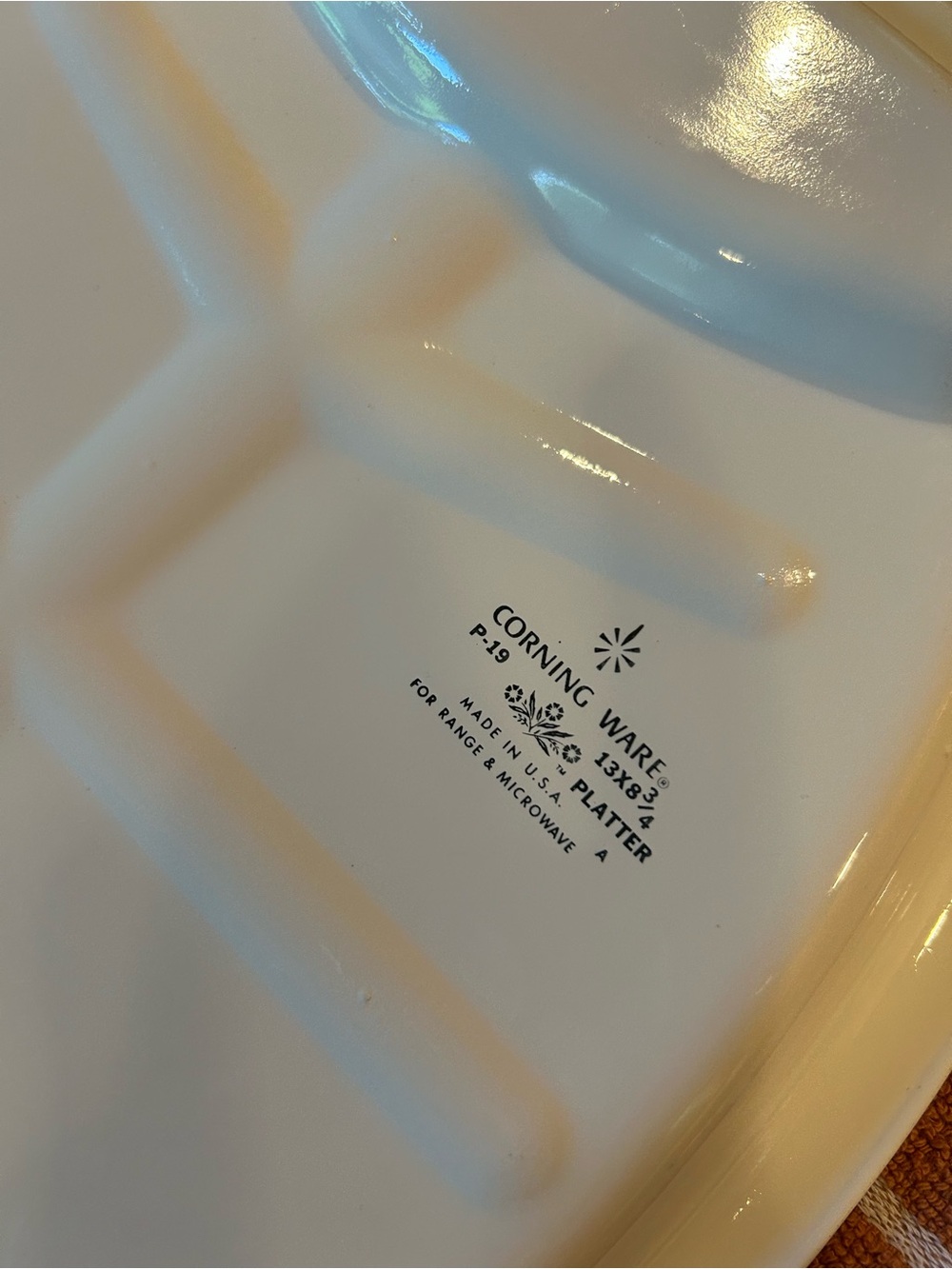 Corningware #P-19 Vintage Oval Platter Blue Cornflower 1950’s Flame Brand-stamp. - Picture 2 of 7